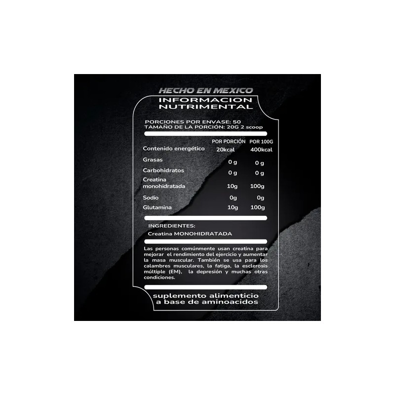 Creatina Glutamina Maximus Protein 1 Kg 50 Servicios