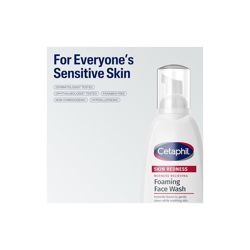 Cetaphil Redness Control Daily Foaming Face Wash, 8.0 Fluid Ounce