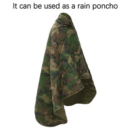 Tongcamo Poncho Liner Military Insulation Outdoor Camping Blanket for Travel, Beach, Grass, Picnic, Car Emergency, Outdoor, Survival