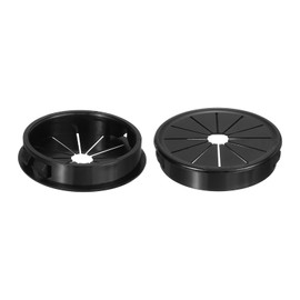 sourcing map 4Pcs Desk Grommet Black, Snap Bushing Grommet With Shutter for Holes with 1.97"(50mm) Mounting, Round Nylon Snap in Cable Desk Grommet for Cables and Cords Management