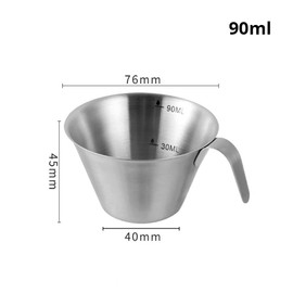 1 Pack 90ml Stainless Steel Espresso Measuring Cup with Handle Coffee Pitcher Cup Espresso Accessories for Home Cafe Barista