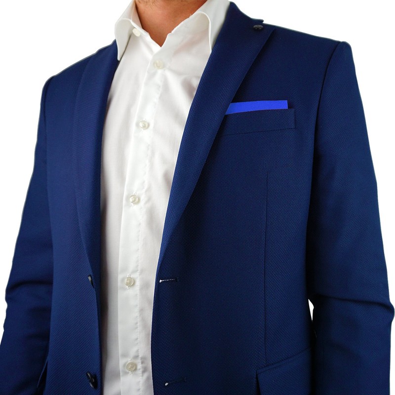 DonDon Herren Einstecktuch vorgefaltet eckig am Karton größenverstellbar blau