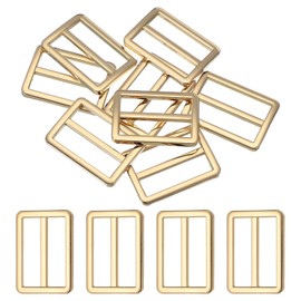 sourcing map 8pcs Flat Metal Slide Buckle, 2" Zinc Alloy Adjustable Buckles, Webbing Strap Fastener Tri Glide Adjuster Slider for Bags Backpack Purse Belts, Light Gold