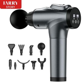 【Multi-Functional】Massage Gun with Attachments, Full-Body Relief, Reduces Fatigue, Boosts Performance，30 speeds & 9 heads massage gun targets sore muscles - Color: Grey