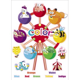 Kids Learning Color Wheel Artwork Room Decor Wall Sticker Decal **15" W X 23" H** (1 Piece)