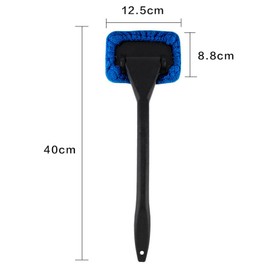 XUTONG Microfiber Car Window Cleaning Tool, 4 Washable Reusable Cloth Pads,A 180 ° twist handle