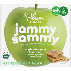 Plum Organics Kids Jammy Sammy Apple Cinnamon & Oatmeal, 1.02 Oz, 5 Pack