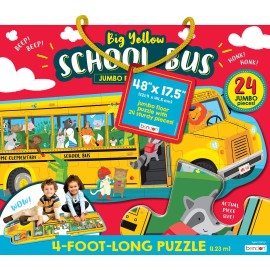Bendon School Bus Shaped Jumbo Jigsaw Floor Puzzle (24 pcs, 4 feet Long) -...