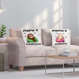 Gifts for Mum, Dad, Sloth Gift Cushion Cover, Father's Day Gift, Mother's Day Gifts for Dad, Mum, Birthday, Christmas Gifts for Dad, Mum (Pack of 1: Dad)