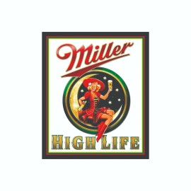 Bumper Miller High Life Beer Decal Bumper Sticker  - 3.5 x 4 Inch