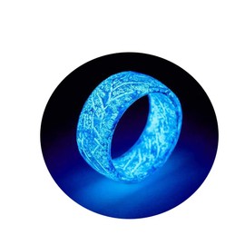 Angyape Venus Orb Glow Resin Ring - Luminous Glow in Dark, Cute Simple Aesthetic for Women (Blue)