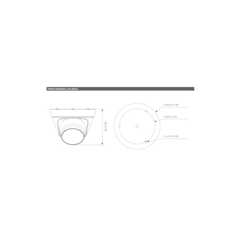 2MP HD PoE Turret Network Camera IPC-HDW1230T1, IP Security Camera