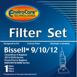 EnviroCare Replacement Vacuum Cleaner Filter Set Designed to Fit Bissell PowerForce Bagless, Cleanview II Uprights Style 9/10/12