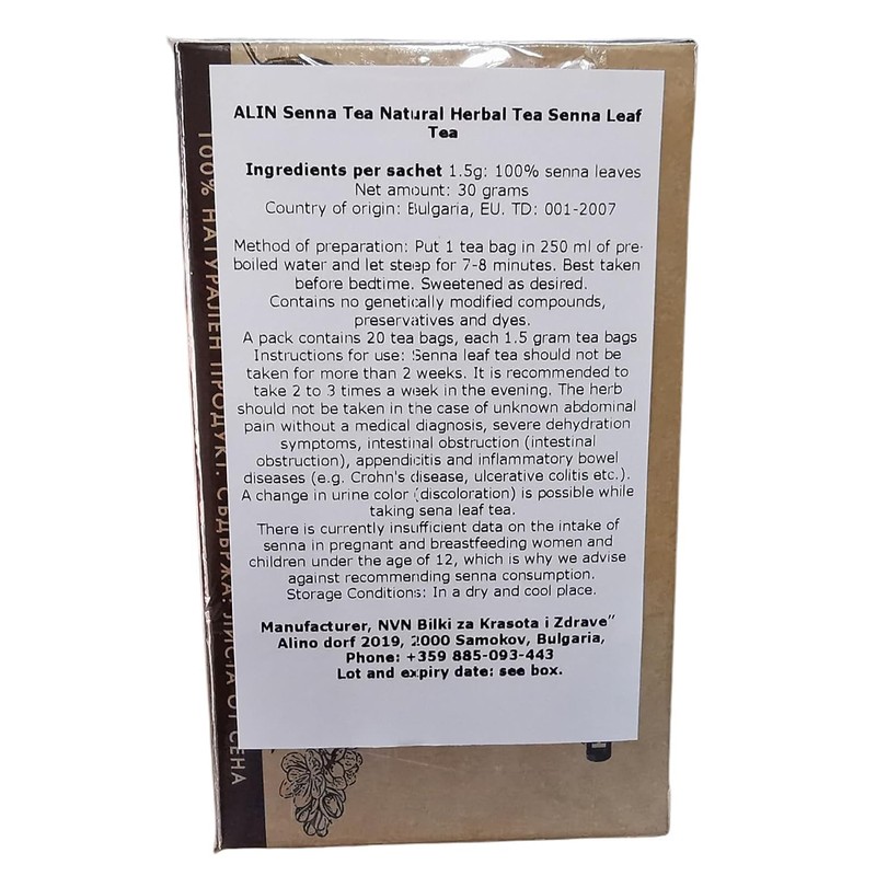 ALIN Senna Leaf Tea set 2 boxes x 20 Tea