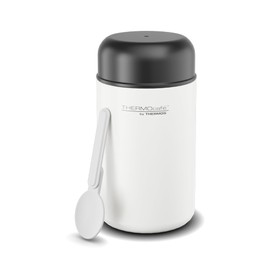 TC DAILY FOOD JAR 0.40 L, white matt, thermos container for food made of stainless steel with plastic spoon, 6 hours hot / 12 hours cold, lunch pot, insulated food container for soup, by THERMOS,