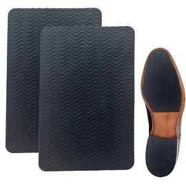 2 Pcs Black Rubber Stripe Shoe Heel Repair, Freely Trimmed Self Adhesive Sole with Anti slip and Anti-Wear, Heel Protector Boots, Non Slip,Repairing, for Leather Shoes ﻿