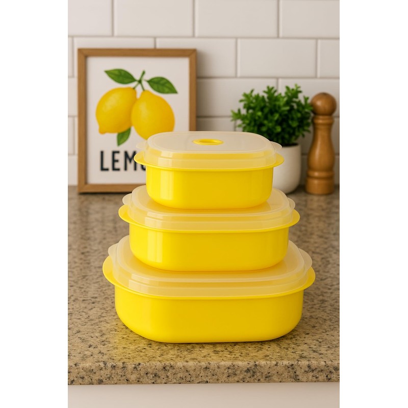 Reston Lloyd Nesting Microwave Containers, Set of 3, Adjustable Steam
