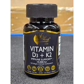 Cocó March N.M.D Vitamin D3+K2 10,000 IU - High Potency Supplement for Women & Men, Immune Support, Bone & Joint Health - Gluten-Free, Non-GMO, 4 Month Supply, 250 mcg D3, 180 mcg of Vitamin K2