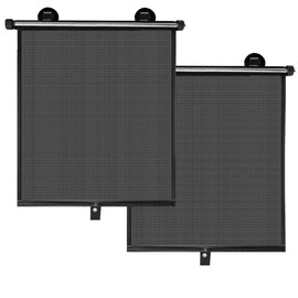 Auto Retractable Roller Sun Shade for Car Window - Block Glare and Heat, 2Pcs