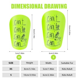 Zinueen Small Shin Pads for Football - Pack of 2 Mini Shin Pads, Protective Equipment for Men, Women, Children & Girls (Green, 8 x 5 cm)