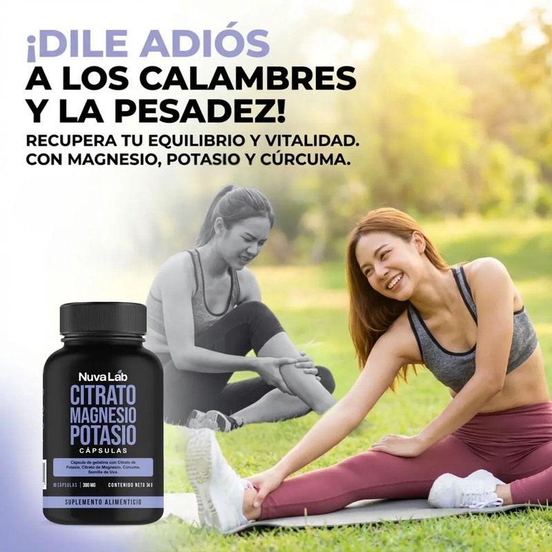 Citrato Magnesio Potasio Natural 380mg Navulab Cansancio