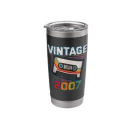 Vintage 2007 Cassette Tape 18th Birthday Gifts 18 Years Old Stainless Steel Insulated Tumbler