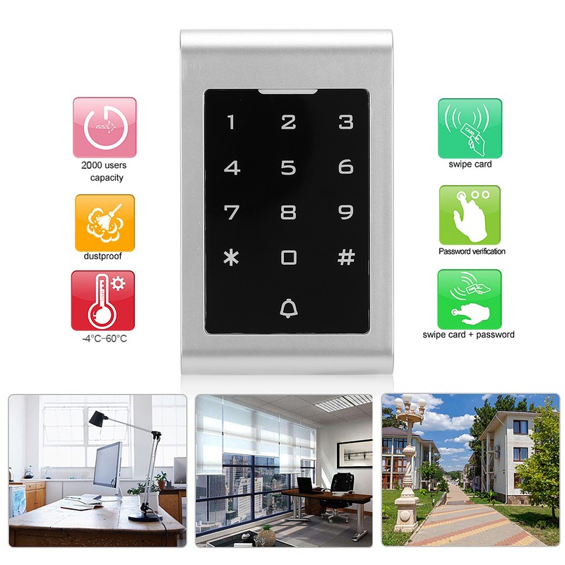 125KHZ RFID Door Opener 2000 Users Wiegand26 Card Password Security