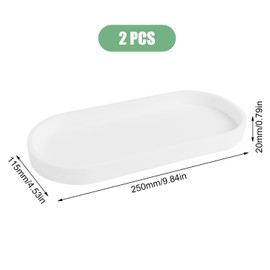 2 Stück Badezimmer Tablett Deko, Silikon Klein Tablett, Schminktisch Ablageschale, Badezimmer Deko modern Bad Accessoires, für Küchenspüle, Wohnzimmer, Waschbecken, Badewanne (weiß)