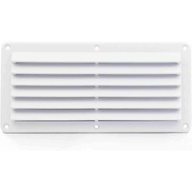 Five Oceans Rectangular Louvered Air Ventilators, 10 1/4" Black/White