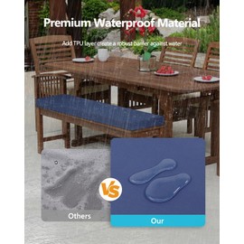 Navenwelle 32x12x2 Outdoor Bench Cushion, Strengthen Waterproof Seat Cushions, High-Density Bench Pad with Anti-Slip Bottom, Outdoor Cushion for Patio Garden Swing Furniture - Midnight Blue