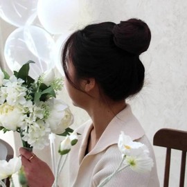 Dango wig natural brown mulberry bun hair hanbok wedding upstyle (WFHO1BT) / 당고 가발 자연갈색 뽕 올림머리 한복 웨딩 업스타일 (WFHO1BT)