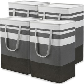 Eccliy 4 Pcs 100 L Large Laundry Basket Waterproof Freestanding Laundry Hamper Clothes Hamper Collapsible Laundry Baskets with Extended Handles for Clothes Towels Dorm Laundry (gradient Grey)