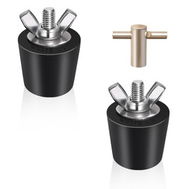 Vizava 2 Pack 1 inch Rubber Pool Winter Plugs with T-Handle – 1" Pool Winterizing Plugs with Stainless Steel Screws Bolts Pool Return Jet Plug for Inground & Above Ground Pools