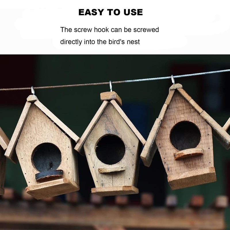 Valorada 4Pcs 100mm Hooks for Hanging, Stainless Steel Screw Hooks,