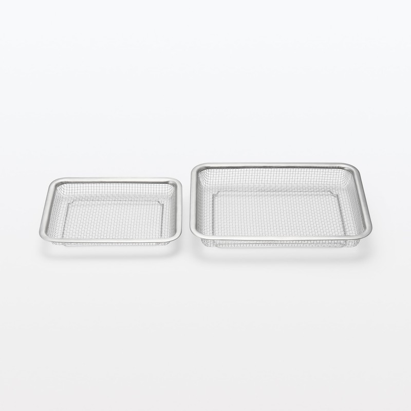 Muji 12829027 Stainless Steel Mesh Tray, Small, Approx. Width 8.3