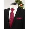 Hisdern Men’s Christmas Tie, Woven Party Tie and Hanky Set