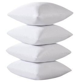 Kingnex 4 Pack Feather Proof Pillow Protectors 22x22 Waterproof Pillow Covers for Square Throw Pillow