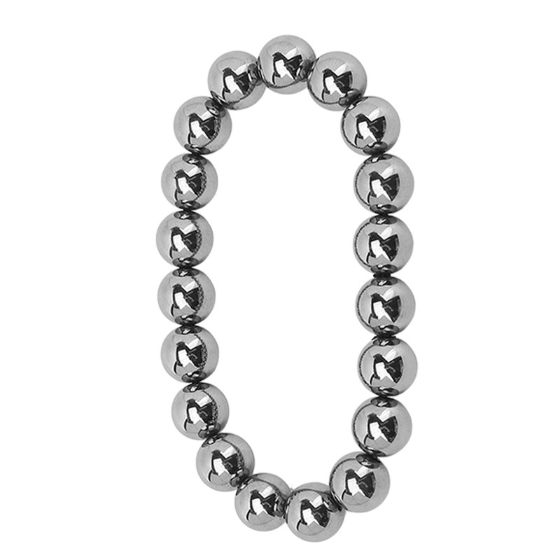 10mm Round Terahertz Beads Bracelet Energy Stone Elastic Flexible Stylish