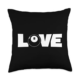 Billiards Pool Snooker Table Set Accessories Gifts Love Snooker Balls Pool Player Billiards Throw Pillow, 18x18, Multicolor