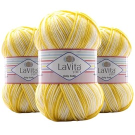LaVita Baby Batik 3 Pack of 100gr/3,5oz - 100% Acrylic Yarn – Soft – Hypoallergenic - Anti-Pilling – Gradient Yarn for Knitting & Crocheting Baby Items Super Saver Yarn - 720 Yards