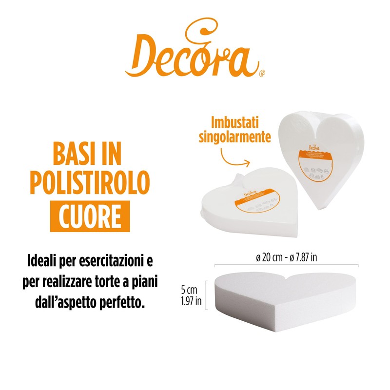 Decora 0173915 Basi a forma di cuore in polistirolo ideali