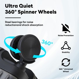 22 & 26 inch carry on Durable Suitcase with Cup Phone Holder USB Port Aluminium Frame Carry on Luggage with 8 Double Spinner Wheels TSA Lock Suitcase with Cup Holder Carry On Luggage with USB Port