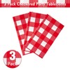 Kesfey Red and White Checkered Tablecloths 3 Packs Red Gingham