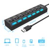 Multi Port Splitter, 7 Port USB 2.0 Hub, USB A