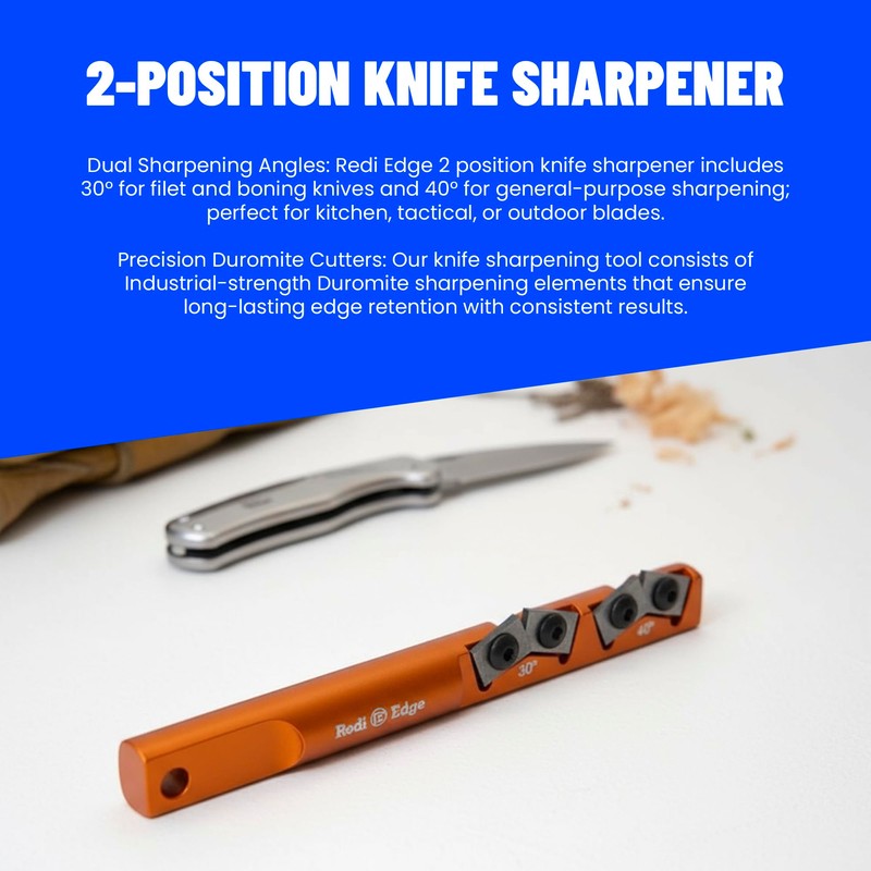 Redi-Edge Pocket Knife Sharpener 2 Position - Orange Pocket knives