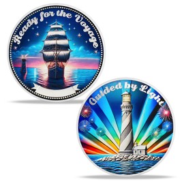 Graduation Challenge Coin with Sail Lighthouse, Graduation Gifts Coin for Her Him 2025, 2025 Graduation Coin for University College Middle High School Graduate, 2025 Inspirational Graduation Coin