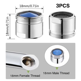Aerator M18, Tap Filter Aerator, Tap Attachment Aerator, 3 Pieces Mixing Nozzle Insert, Tap Strainer Insert, Tap Strainer M18