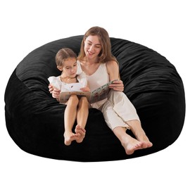 EDUJIN 3 ft Bean Bag Chair, Dark Gray