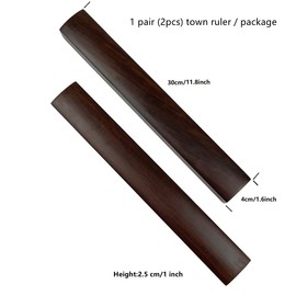 KYMY 1 Pair of Wooden Chinese Calligraphy Paperweight,Black Catalpa Wood Paper Flat Paperweight,Calligraphy Painting/Writing/Drawing Town Ruler,Soild Wood Town Ruler for Calligraphy Practice