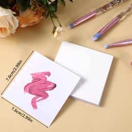 Piriuuo 50 Pcs Nail Polish Palette Paper, Disposable Nail Art Palette Paper Portable Waterproof Makeup Mixing Palette Paper Nail Gel Mixing Tool for Manicure, Makeup, DIY Home Salon Use